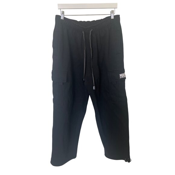 Pro Club Heavyweight Black Cargo Pants With Drawstring Waist - Picture 1 of 4